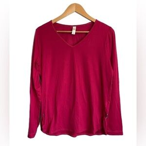 Lolë Kuma Top Side Slits Mesh Reflective Running Outdoor Long Sleeve Size Large
